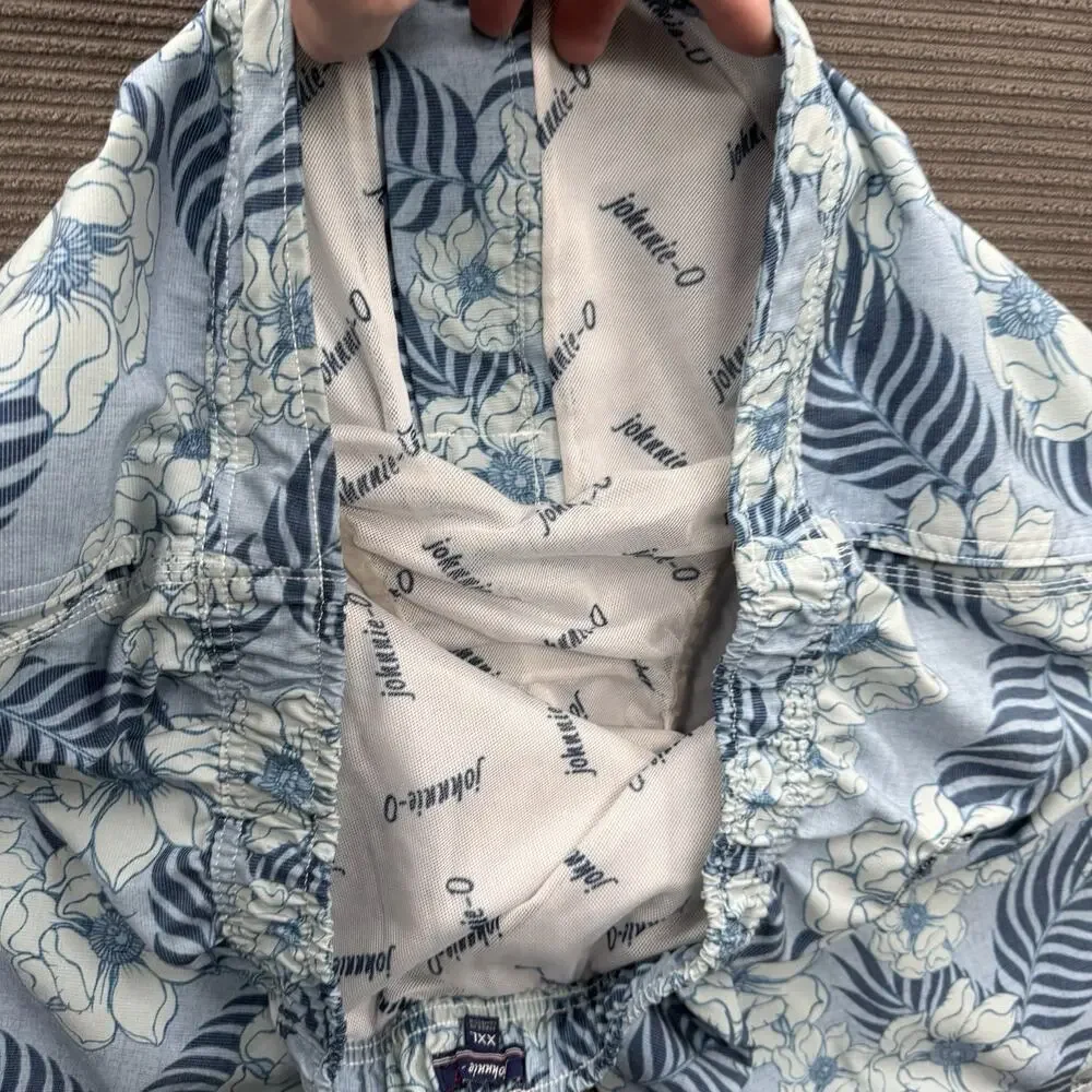Johnnie-O Jaffa Board Short Men 2XL Floral‎ Print Drawstring Lined Beach Swim.